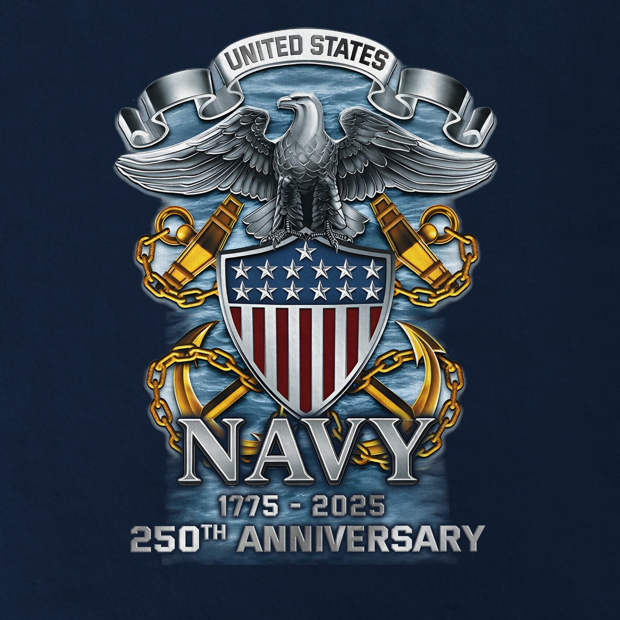 Navy 250th Anniversary Raglan Zip Polo Shirt