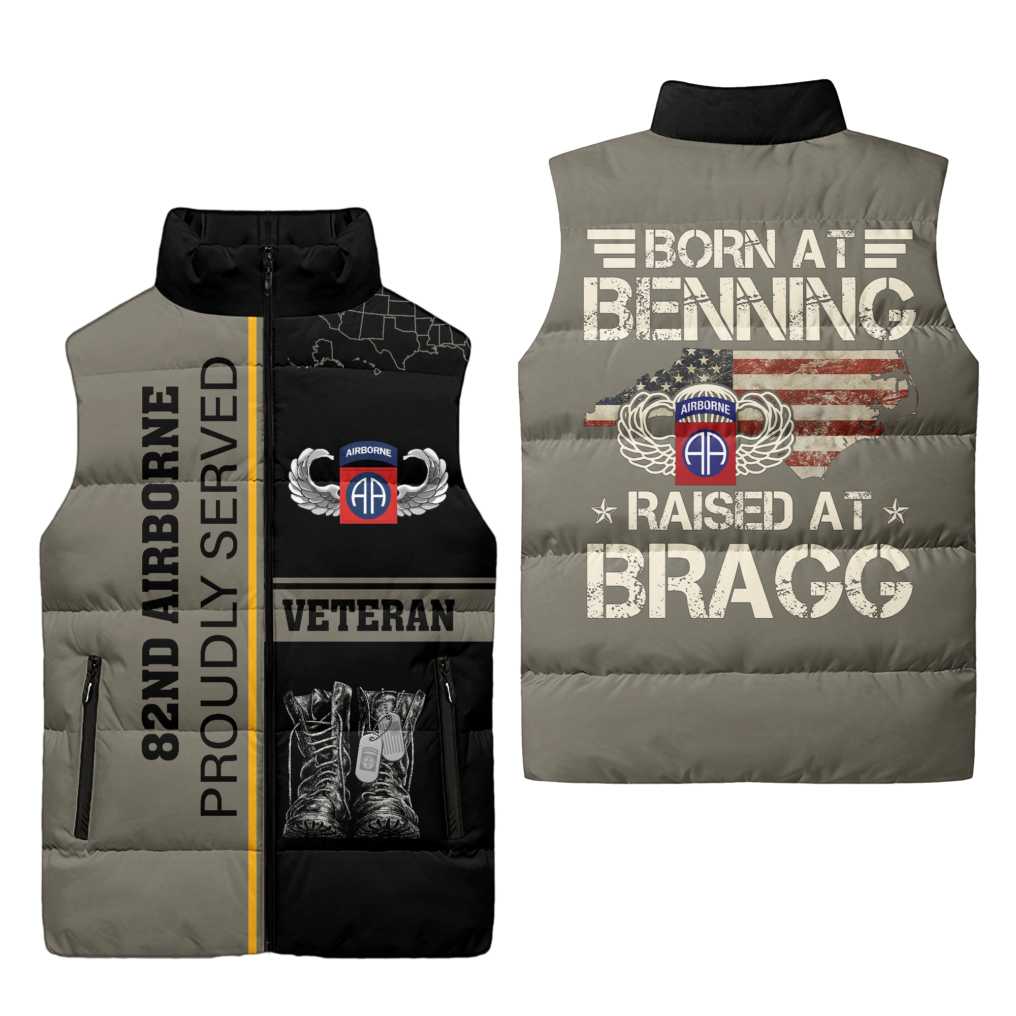 82nd Airborne Born At Benning Puffer Vest