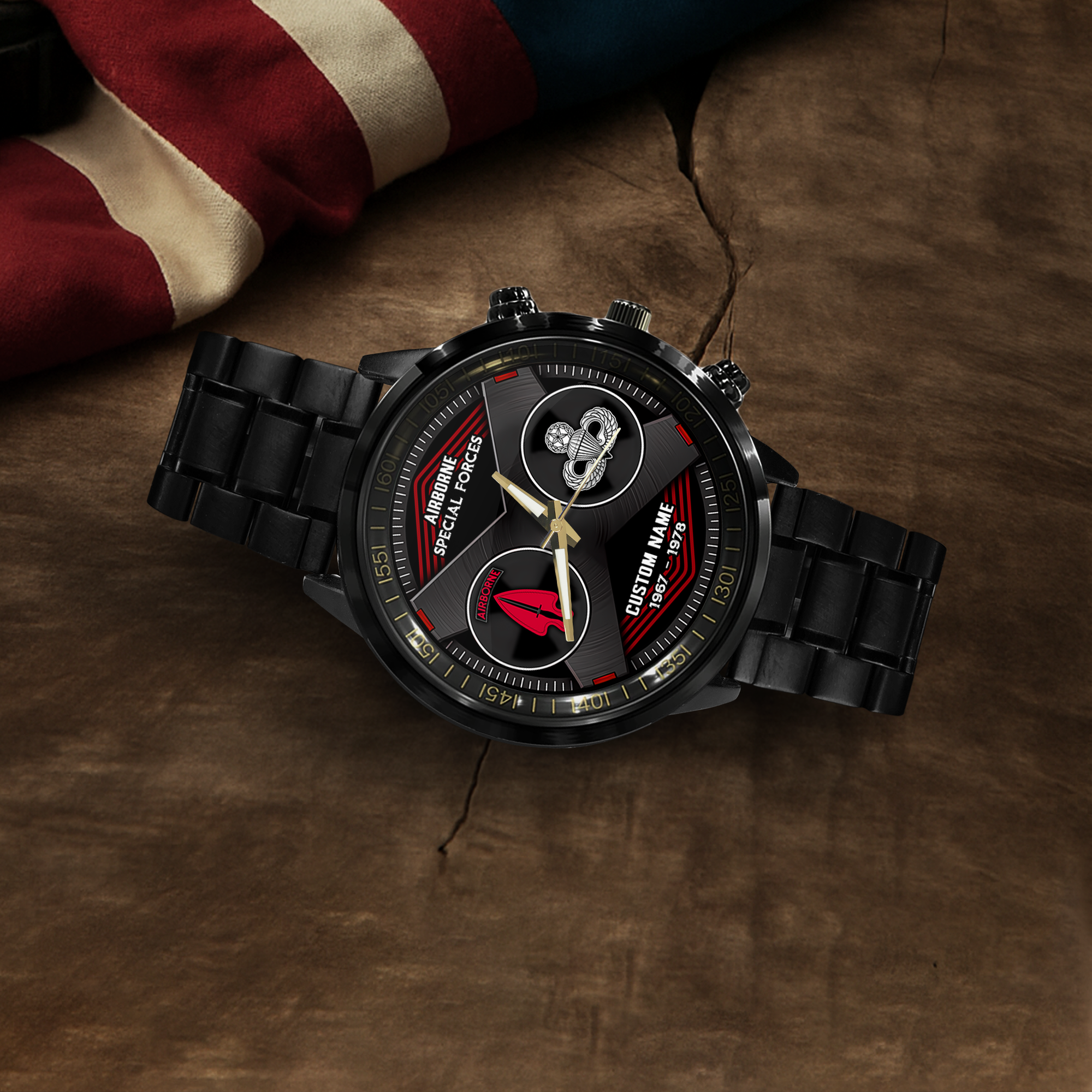 Personalizable Airborne Special Forces Stainless Steel Watch