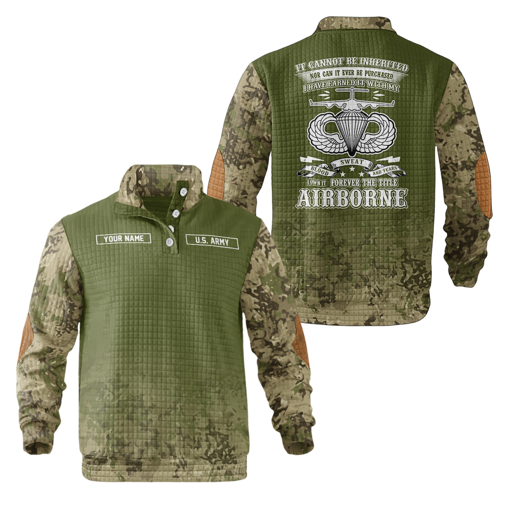 Personalizable I Own Forever The Title Airborne Waffle Stand Collar Sweatshirt