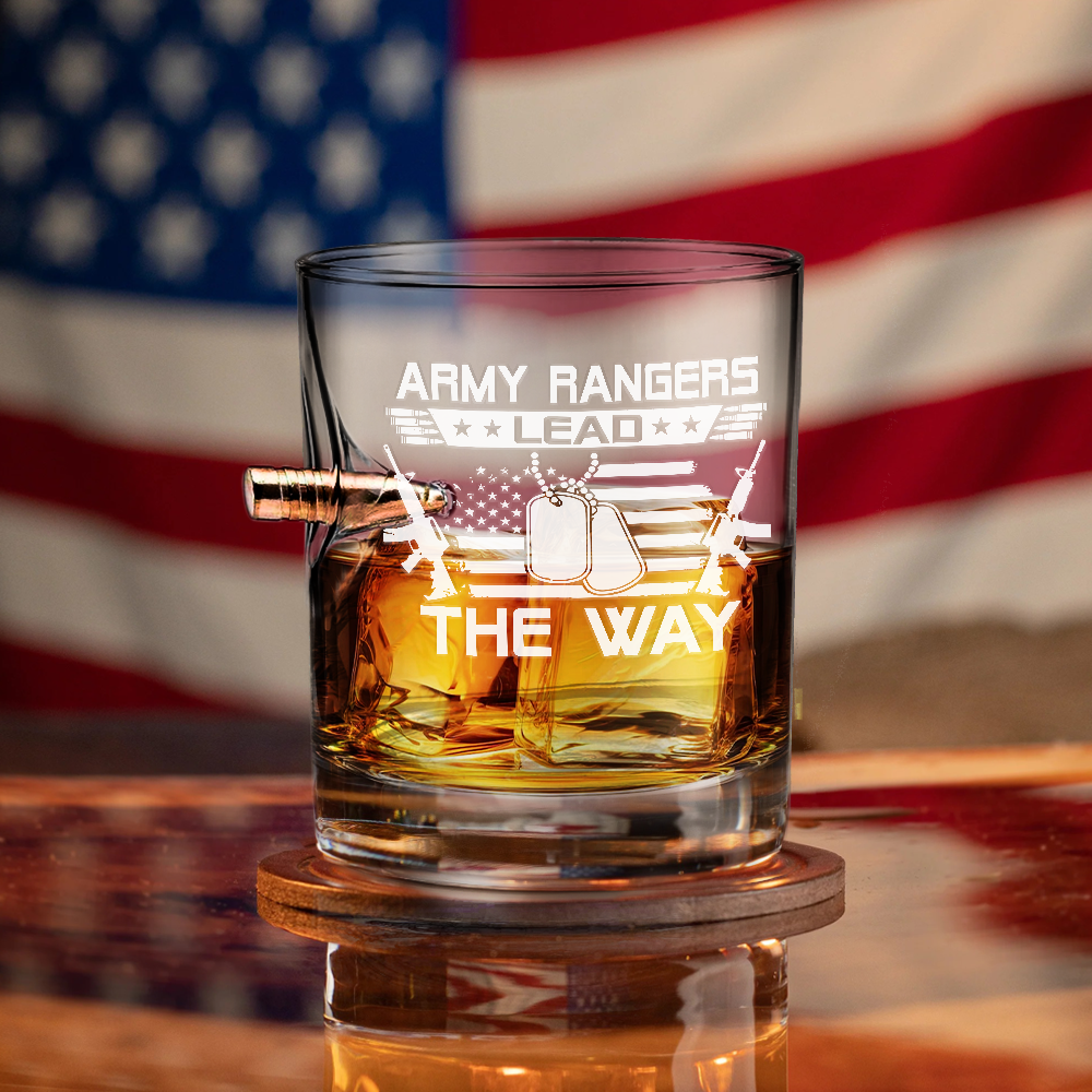 Rangers Lead The Way Bullet Whiskey Glass