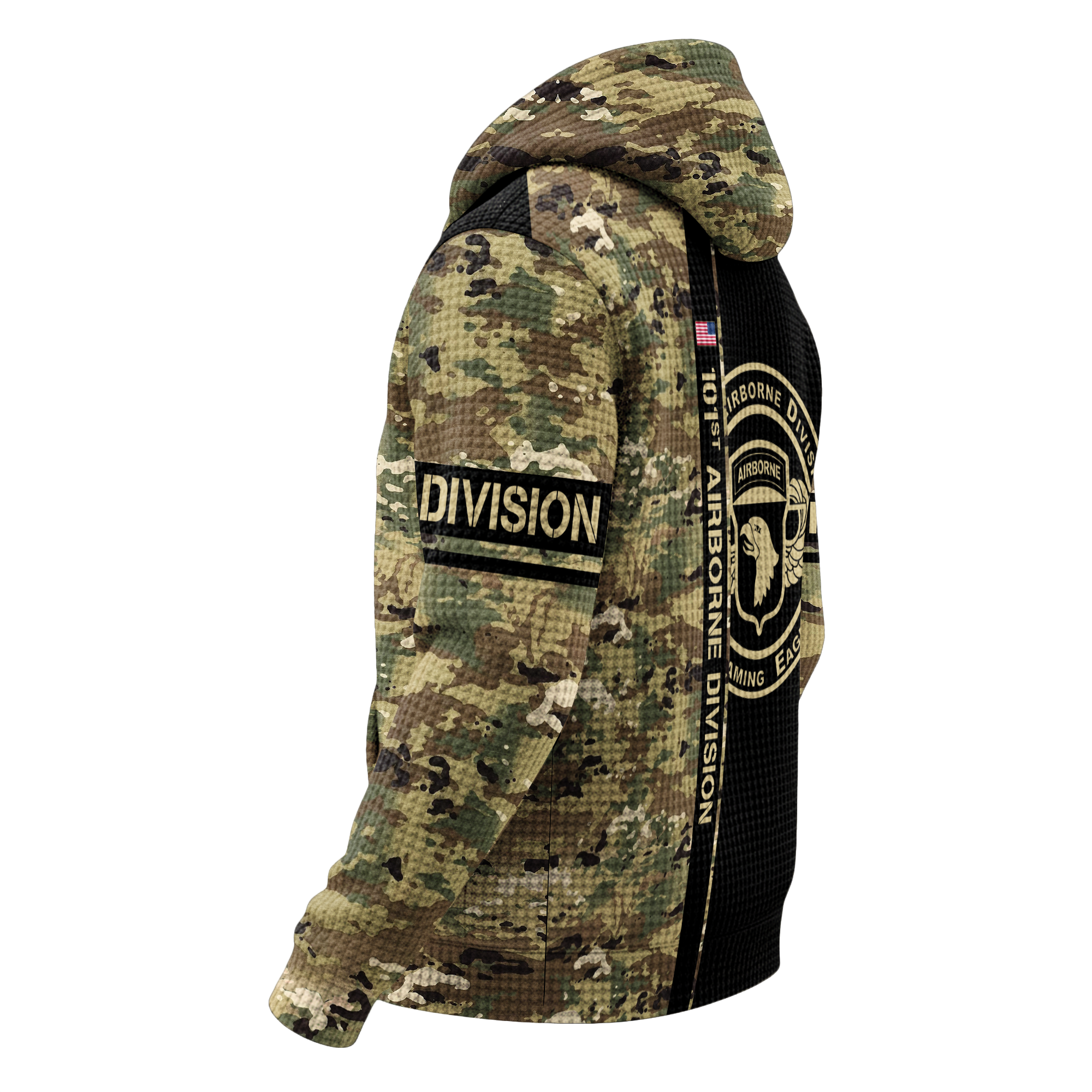 101st Airborne Screaming Eagles Quarter Zip Waffle Hoodie