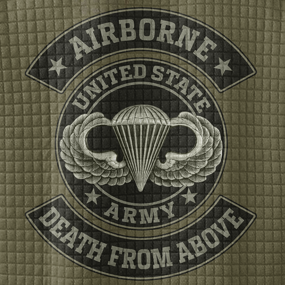 Personalizable Airborne Death From Above Waffle Stand Collar Sweatshirt