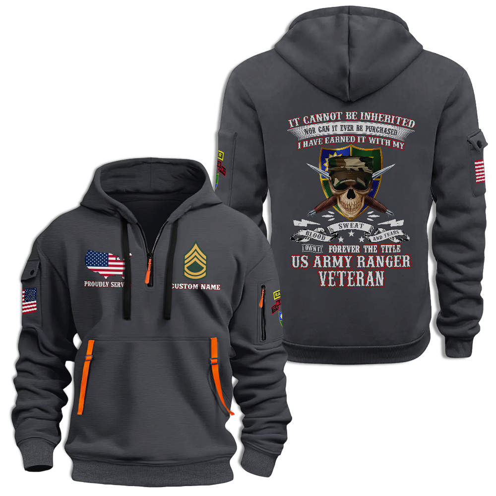 Personalizable 75th Ranger Regiment Quarter Zip Hoodie