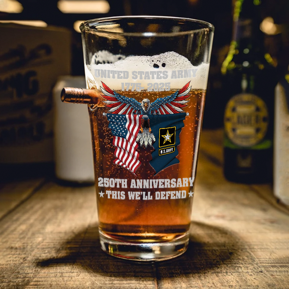 Army 250th Anniversary Bullet Pint Glass
