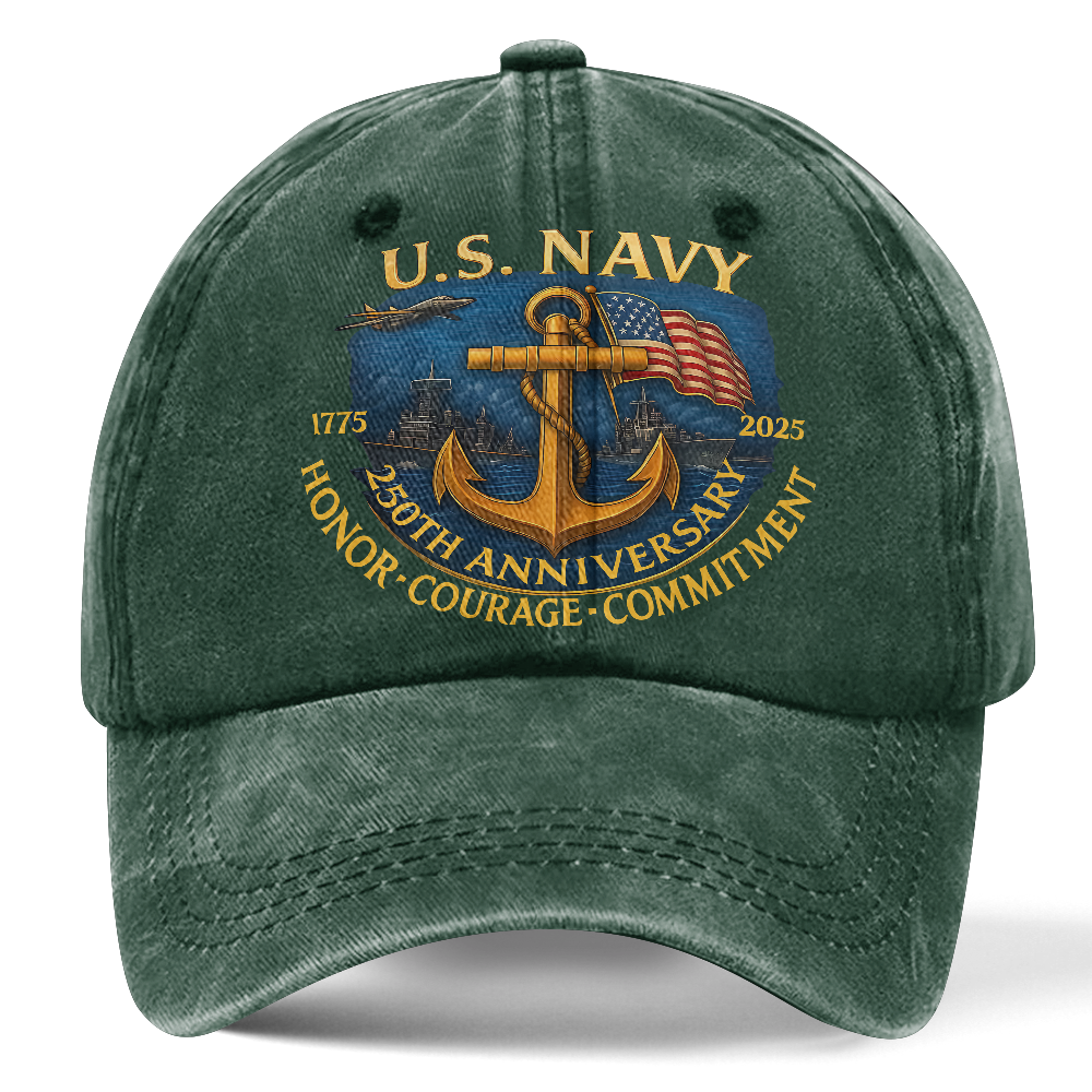 Navy 250th Anniversary Washed Cap
