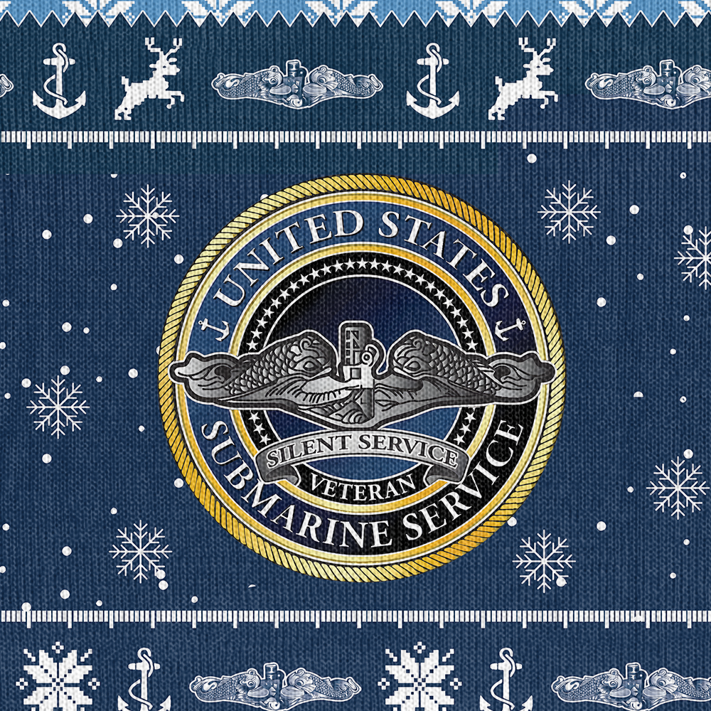 Personalizable Navy Submarine Patterns Knitted Sweatshirt