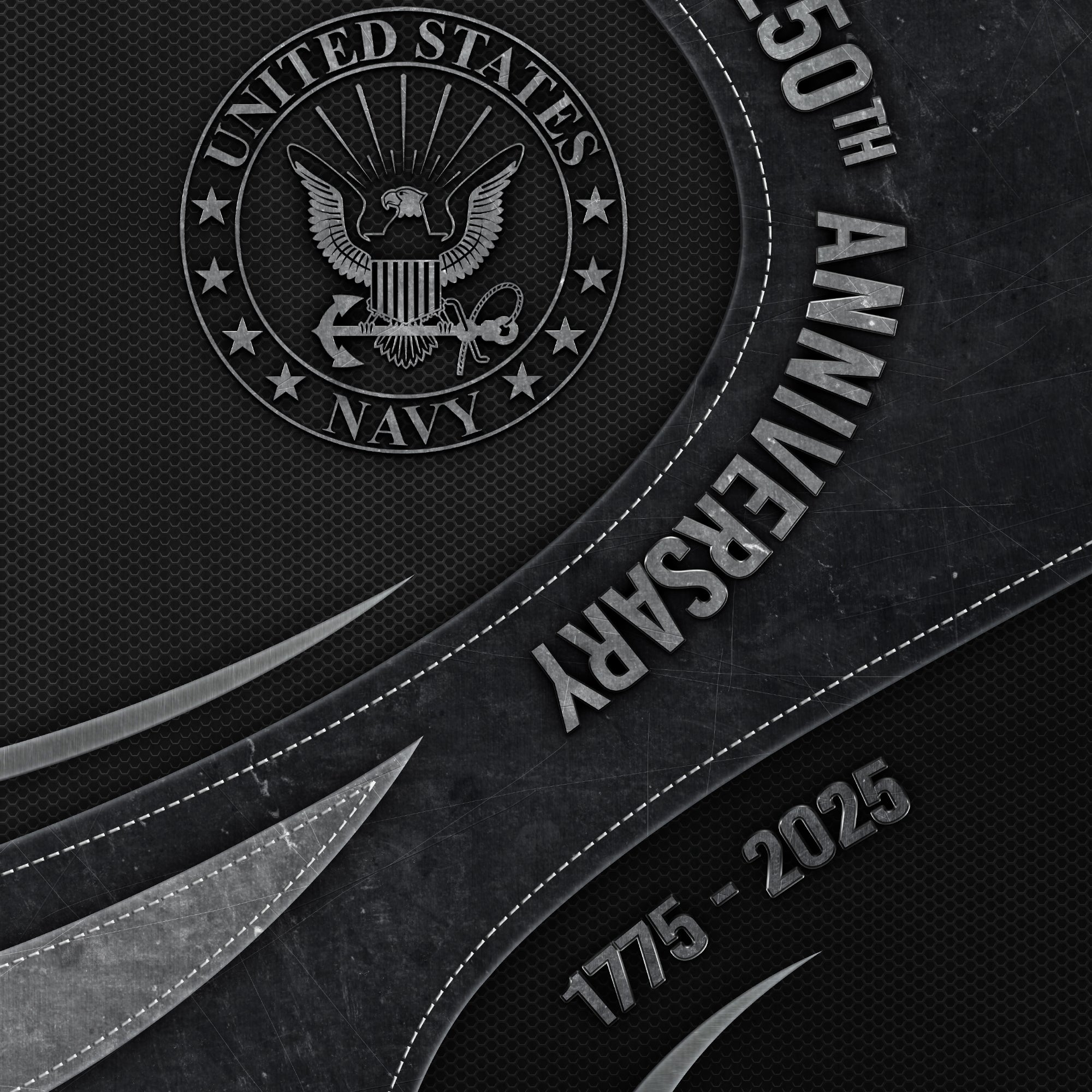 Navy 250th Anniversary Raglan Zip Polo Shirt