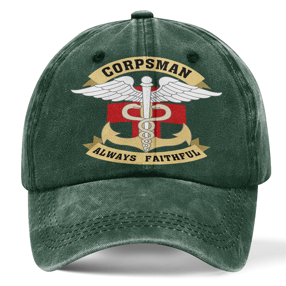 Personalizable Navy Corpsman Washed Cap
