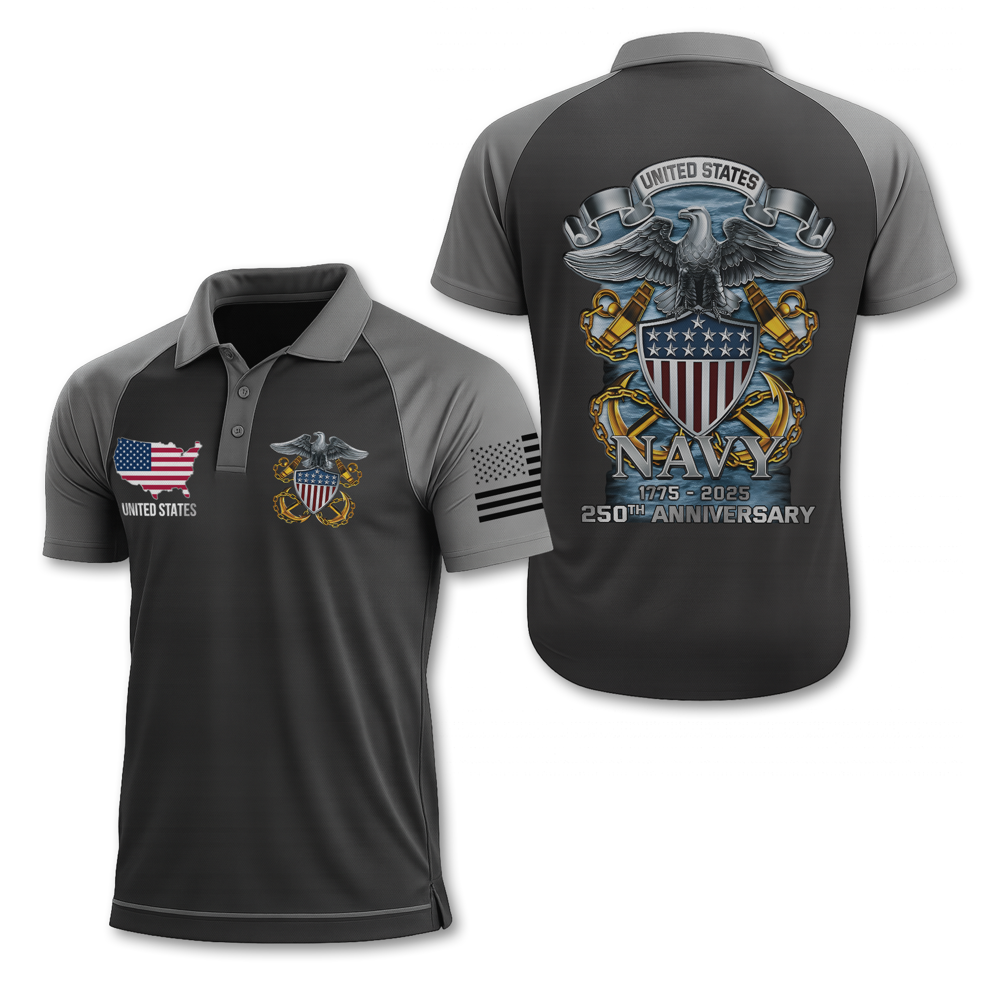 Navy 250th Anniversary Polo Shirt