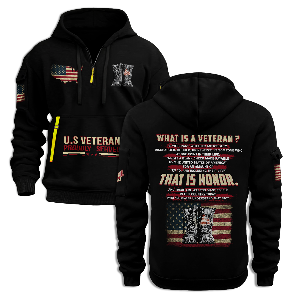 What Is A Veteran Quarter Zip Hoodie