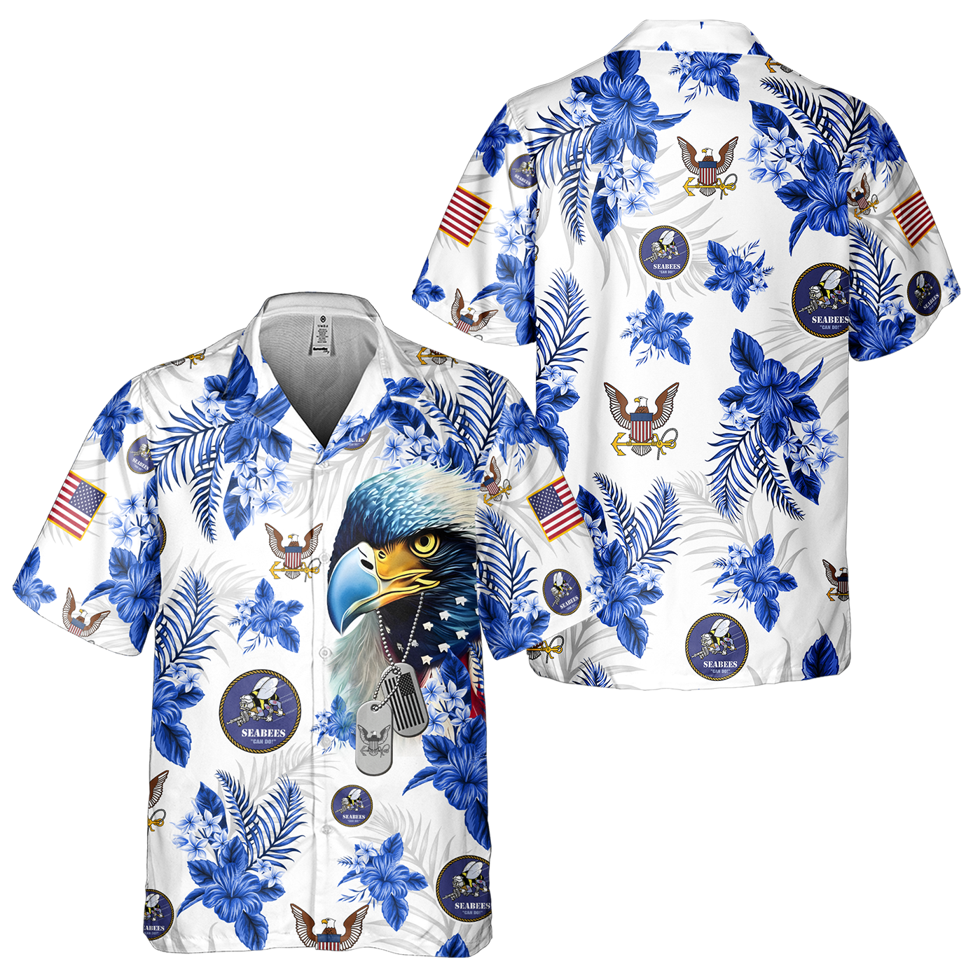 Navy Tropical Cuban Shirt