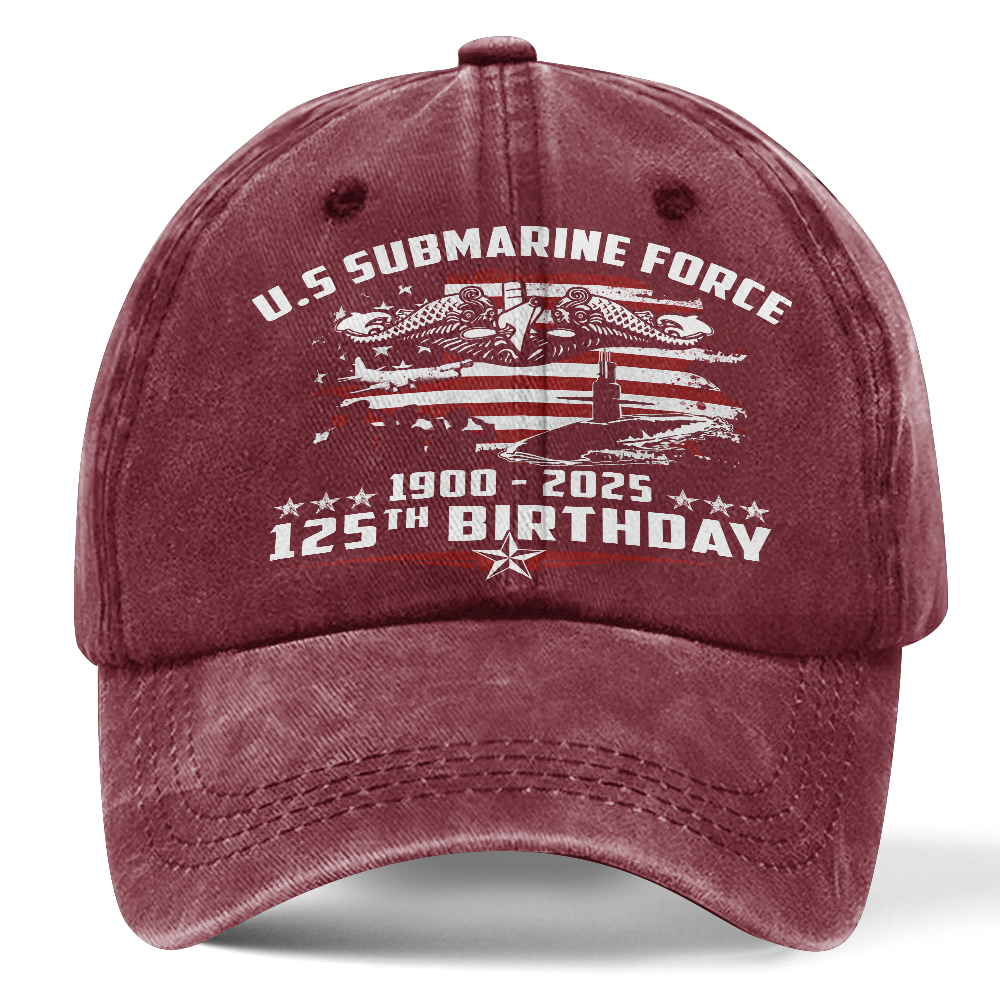 Navy Submarine 125th Birthday Washed Cap