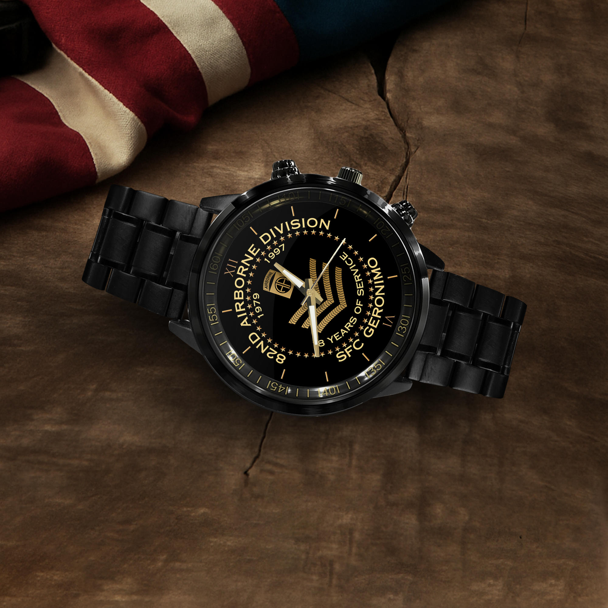 Personalizable 82nd Airborne Division Stainless Steel Watch