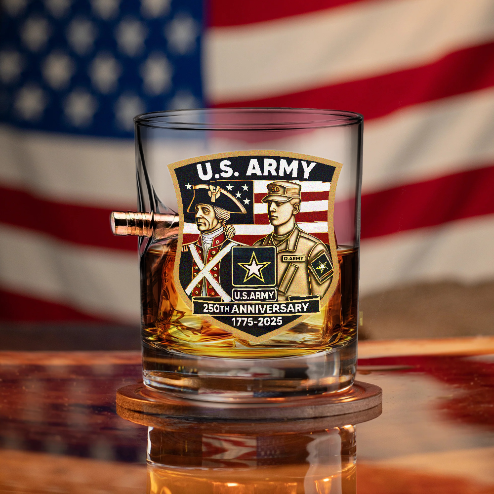 Army 250th Anniversary Bullet Whiskey Glass