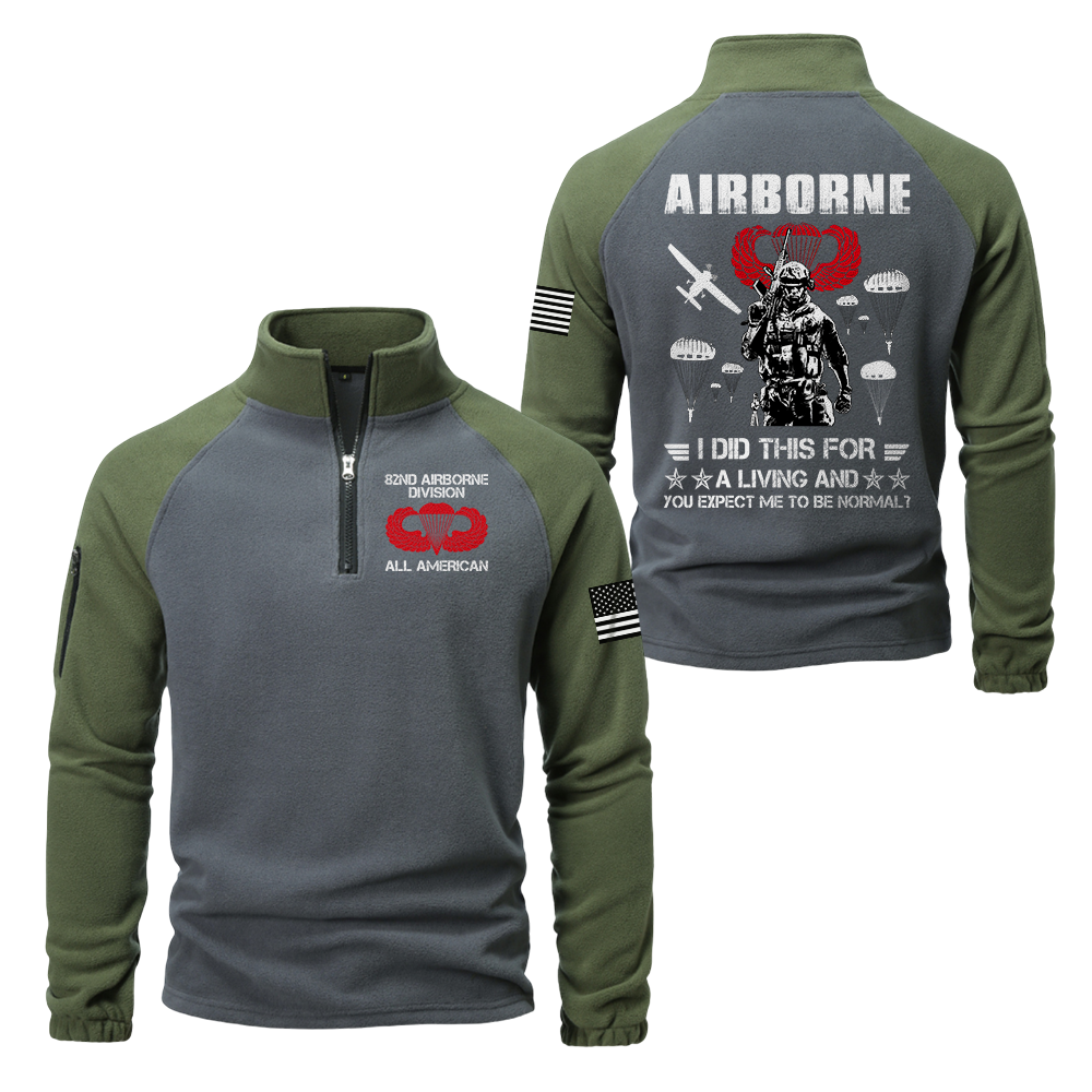 Airborne I Did This For a Living Half-Zip Raglan Sweatshirt