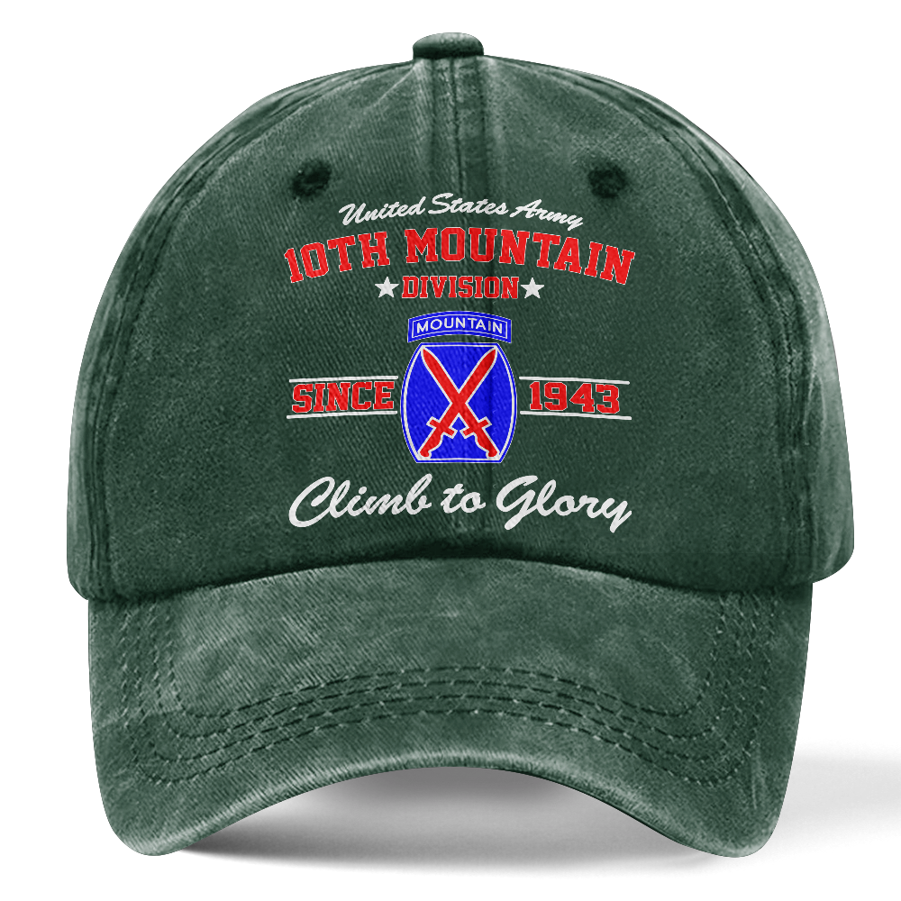 Personalizable Army 10th Mountain Division Washed Cap
