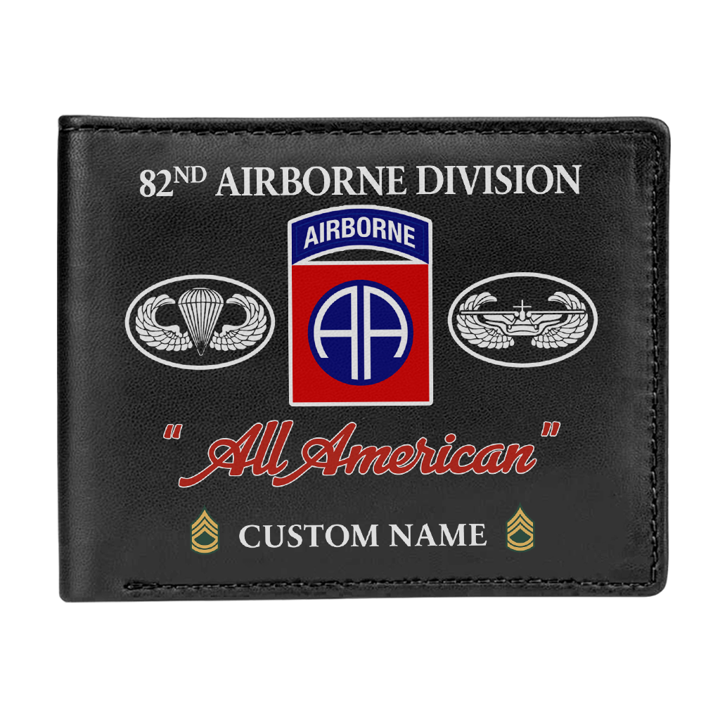 Personalizable 82nd Airborne Division Leather Wallet