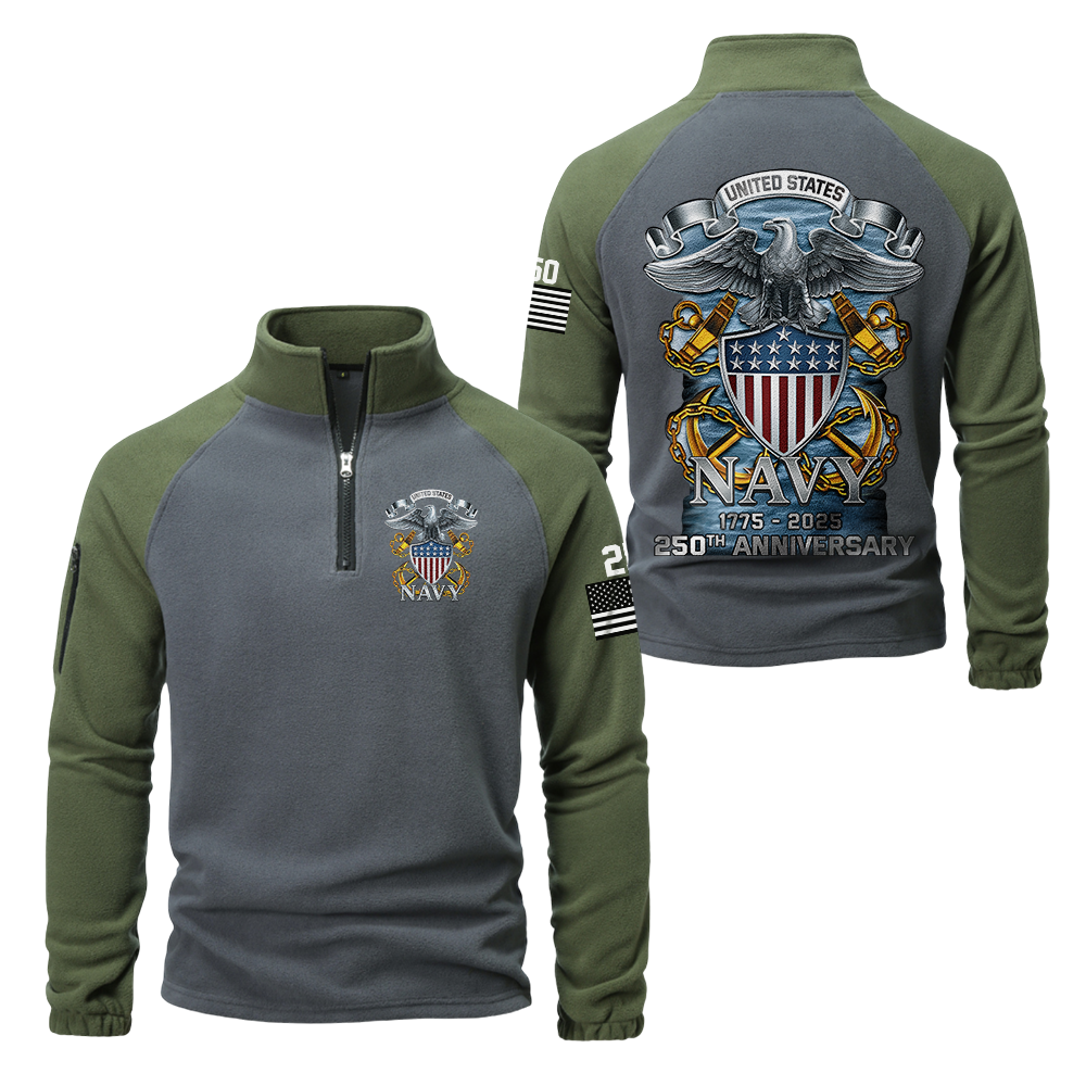 Navy 250th Anniversary Half-Zip Raglan Sweatshirt