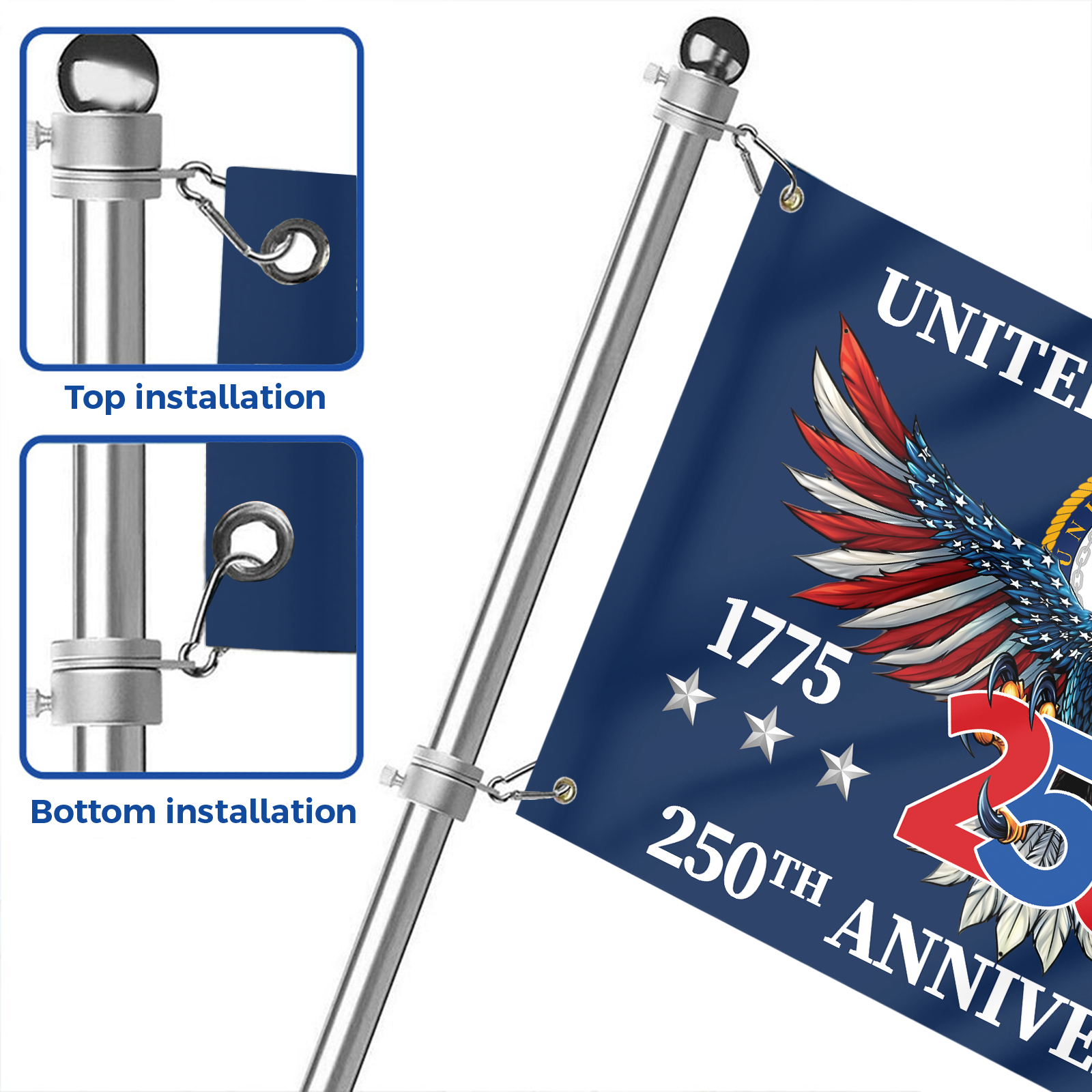 Navy 250th Anniversary House Flag