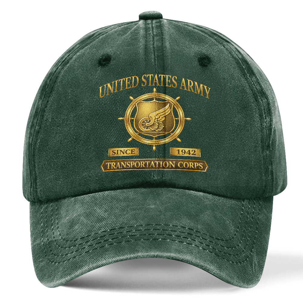 Personalizable Transportation Corps Washed Cap