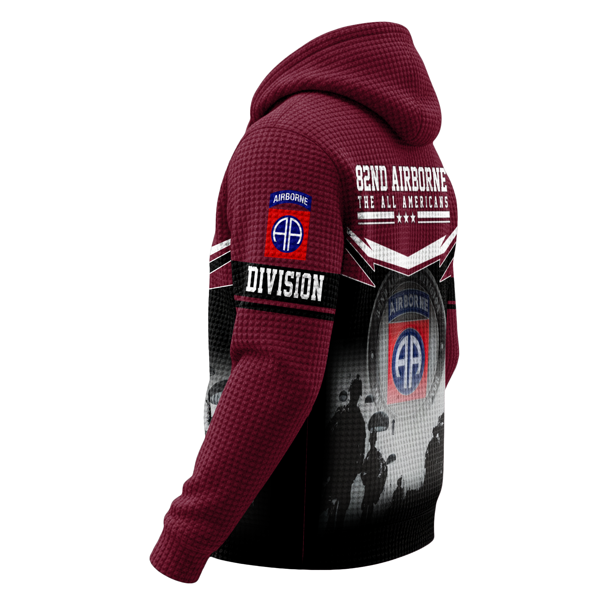 82nd Airborne Division The All Americans Quarter Zip Waffle Hoodie