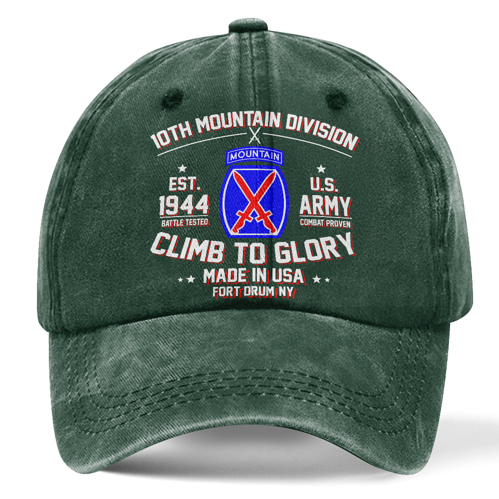 Personalizable Army 10th Mountain Division Washed Cap