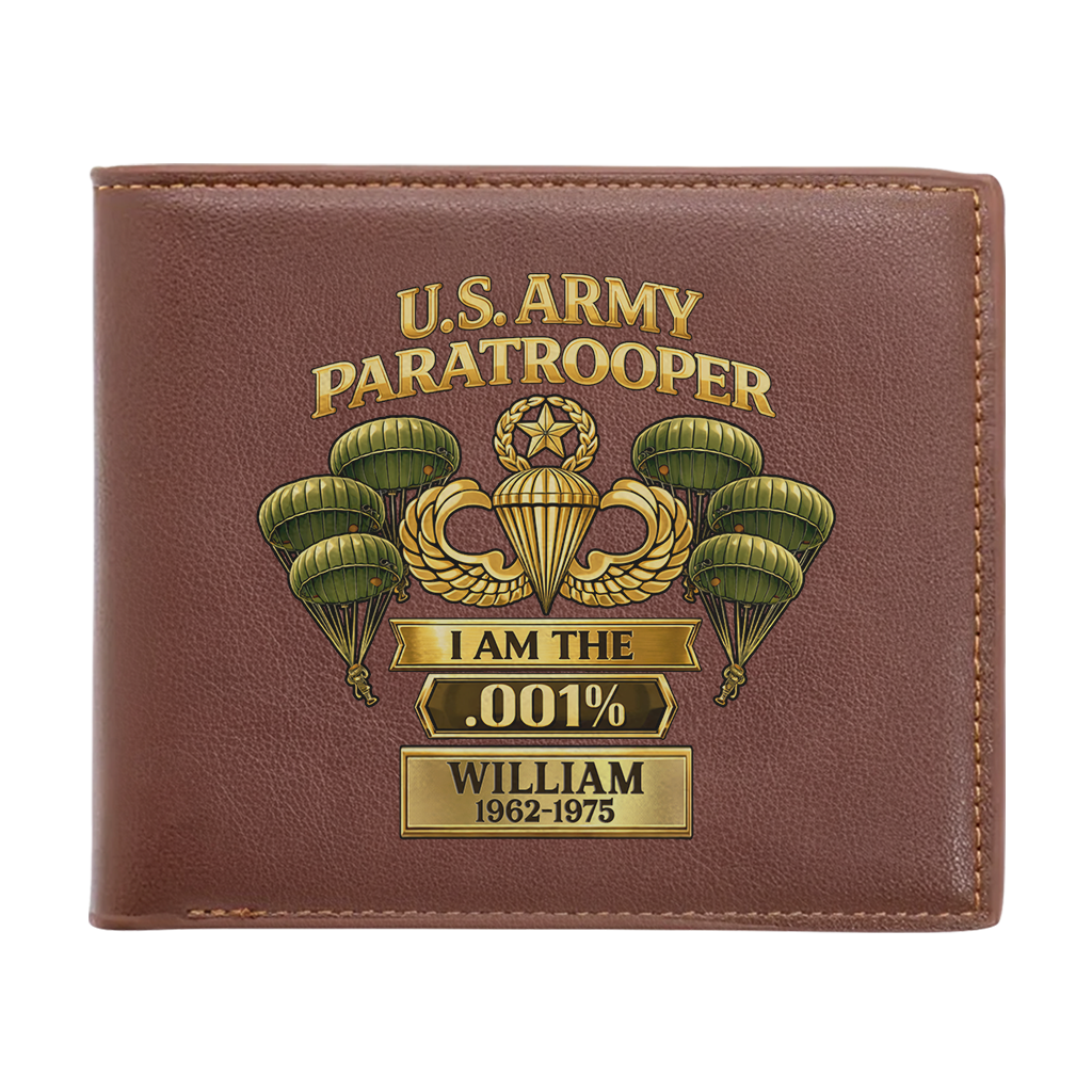 Personalizable Army Paratrooper I'm The .001% Leather Wallet