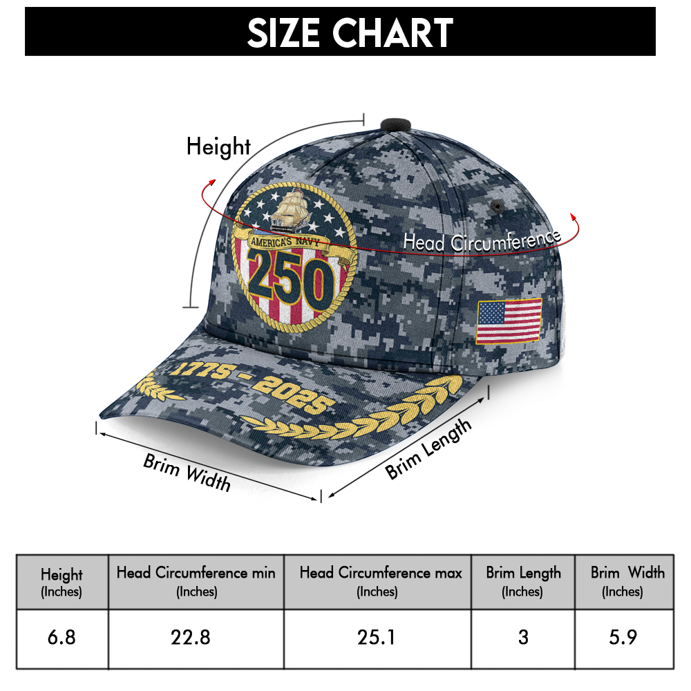 Navy 250th Anniversary Classic Cap