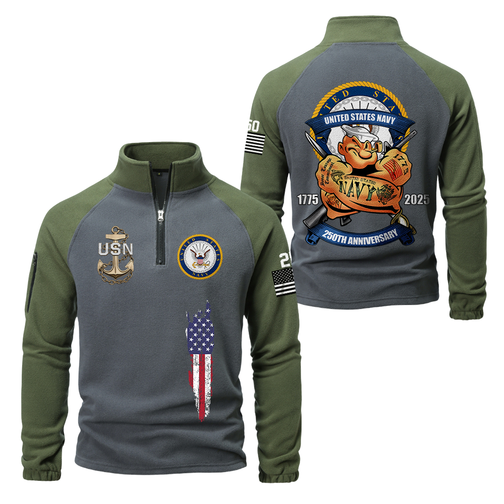 Navy 250th Anniversary Half-Zip Raglan Sweatshirt