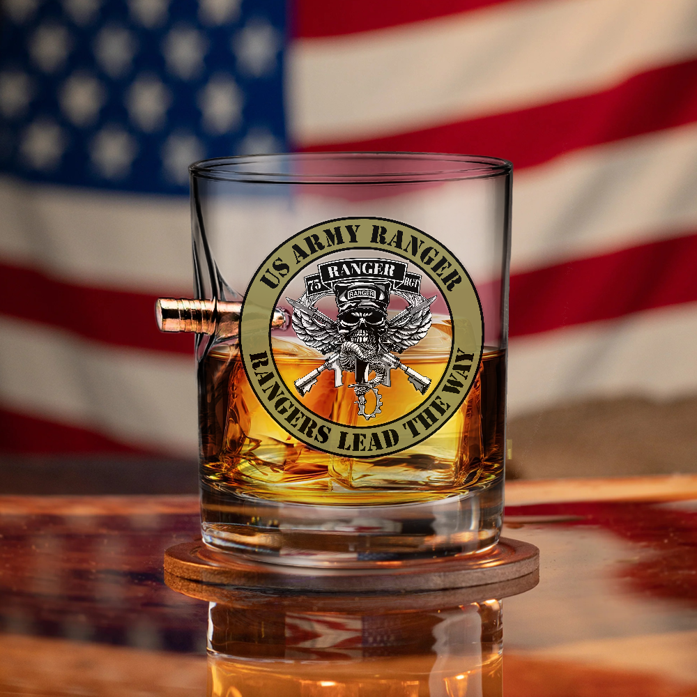 Rangers Lead The Way Bullet Whiskey Glass