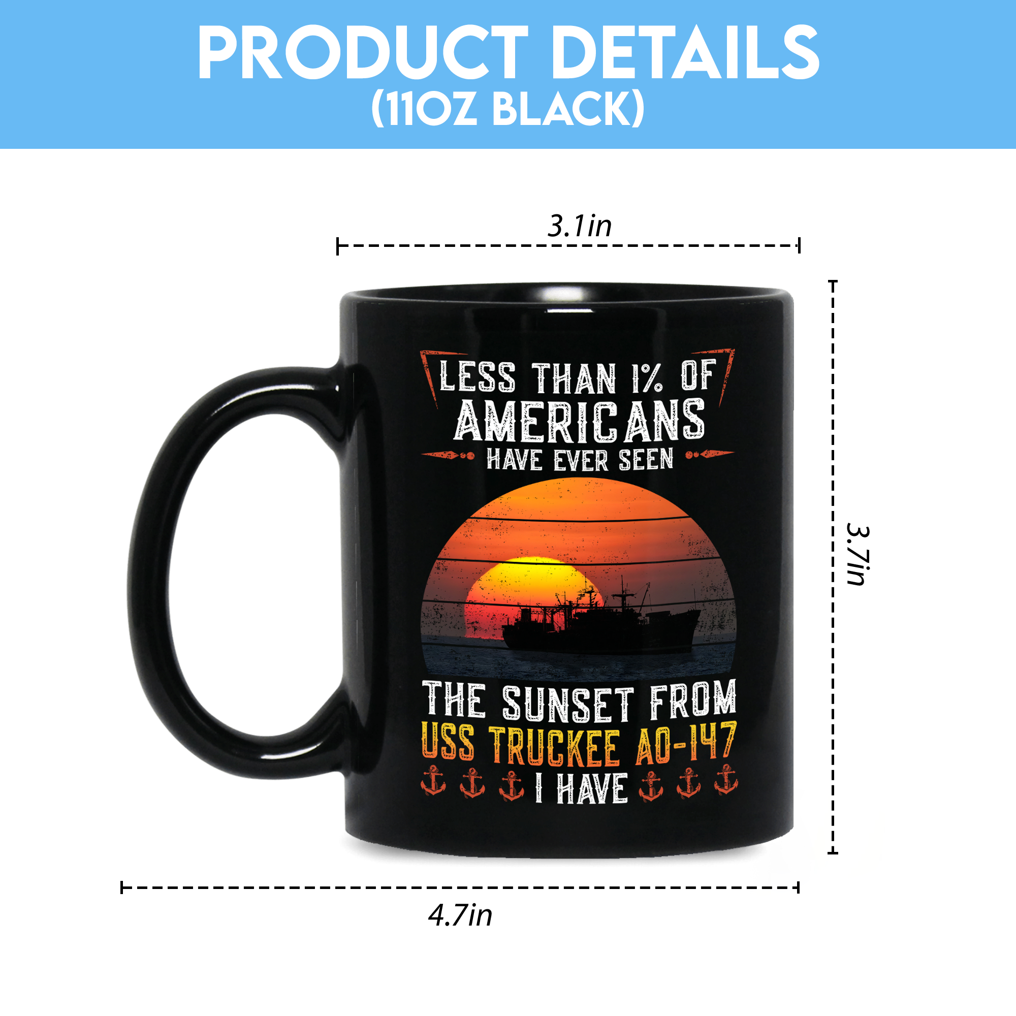 Less Than 1% Navy Ship Coffee Mug