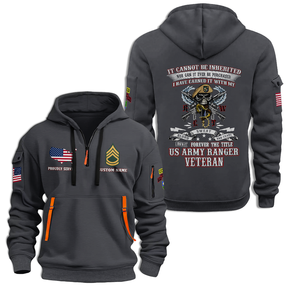 Personalizable 75th Ranger Regiment Quarter Zip Hoodie