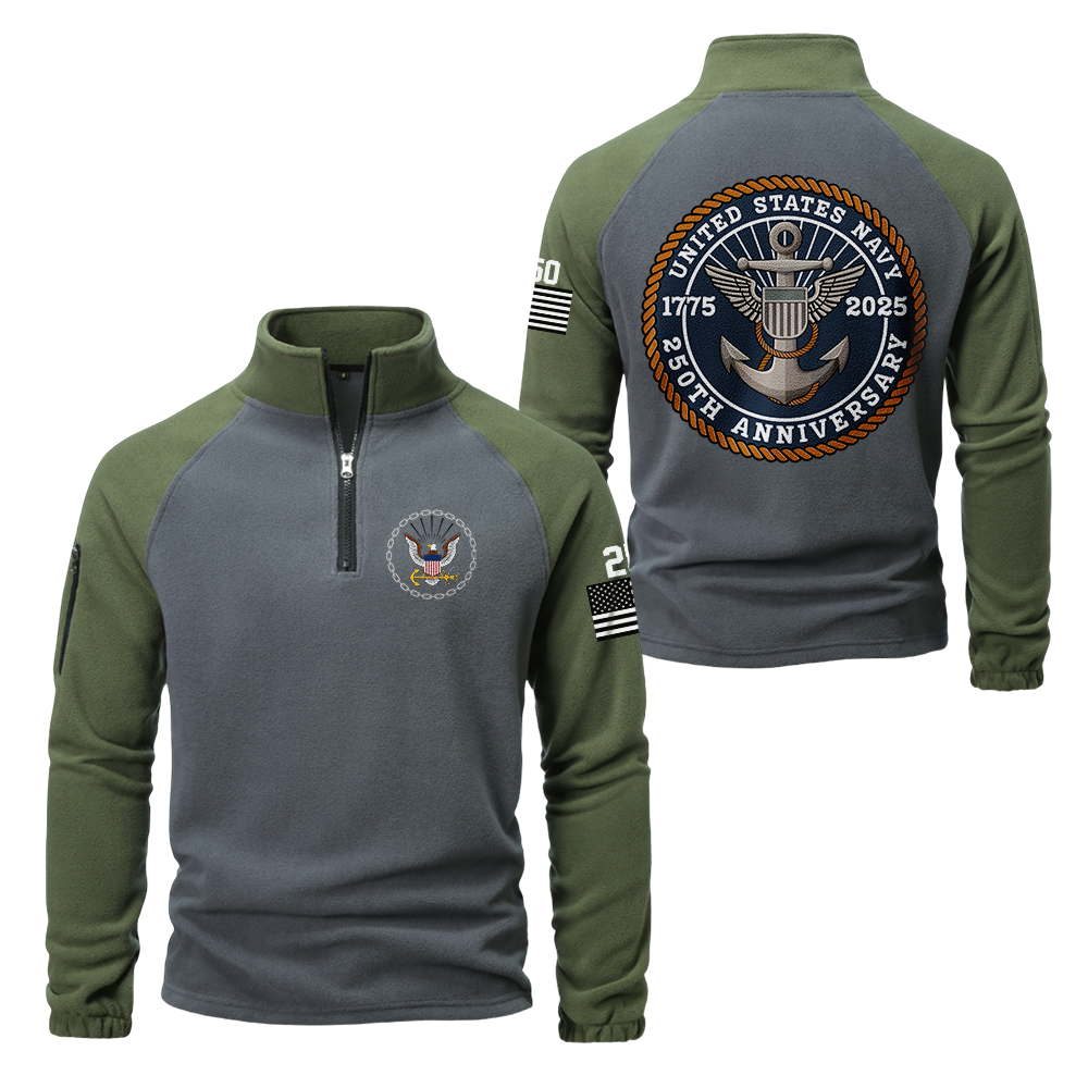 Navy 250th Anniversary Half-Zip Raglan Sweatshirt