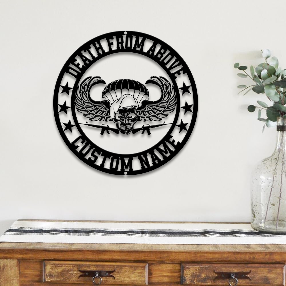 Personalized Airborne Death From Above Metal Sign Wall Art