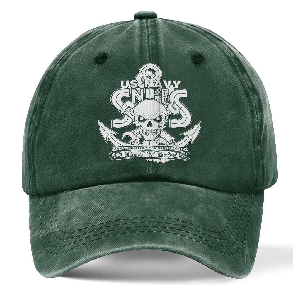 Personalizable Navy Snipes Washed Cap