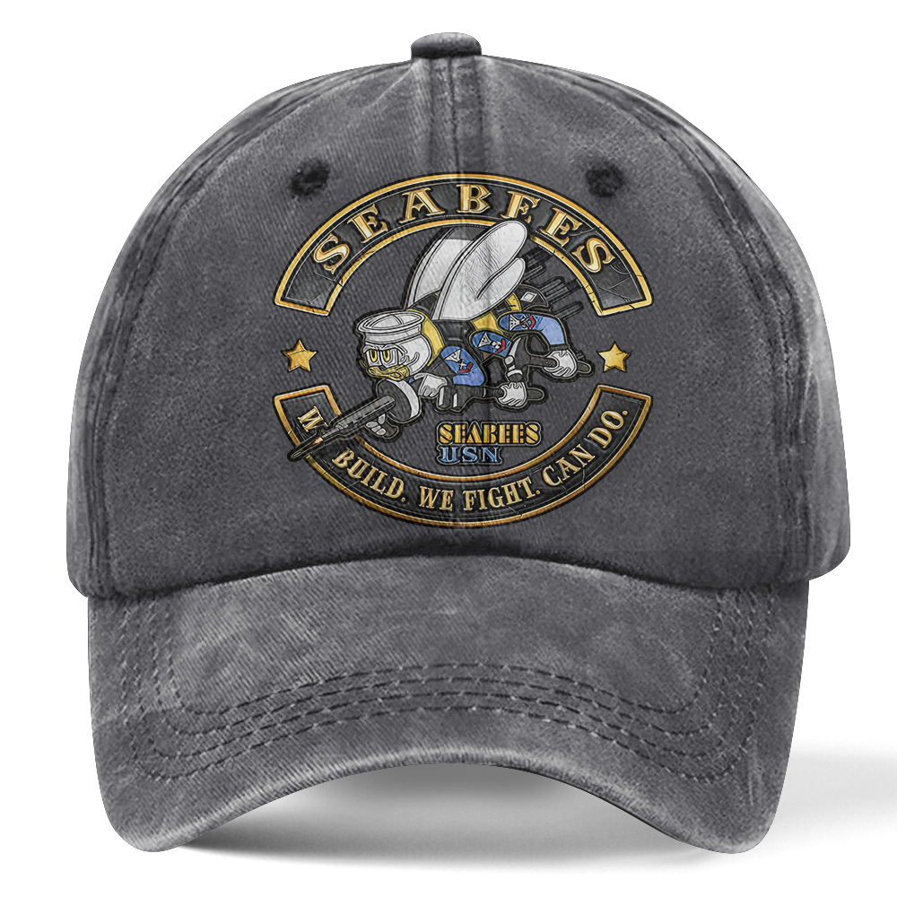 Personalizable Navy Seabee Washed Cap
