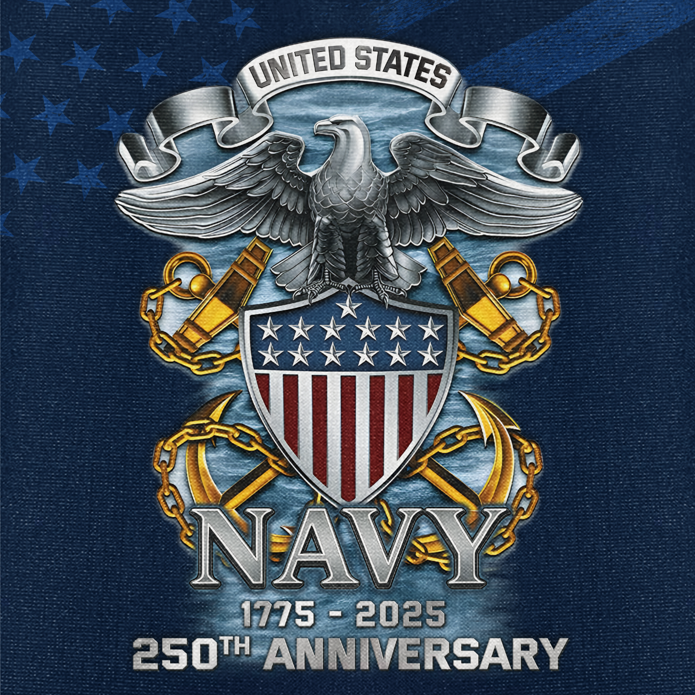 Navy 250th Anniversary Cuban Shirt