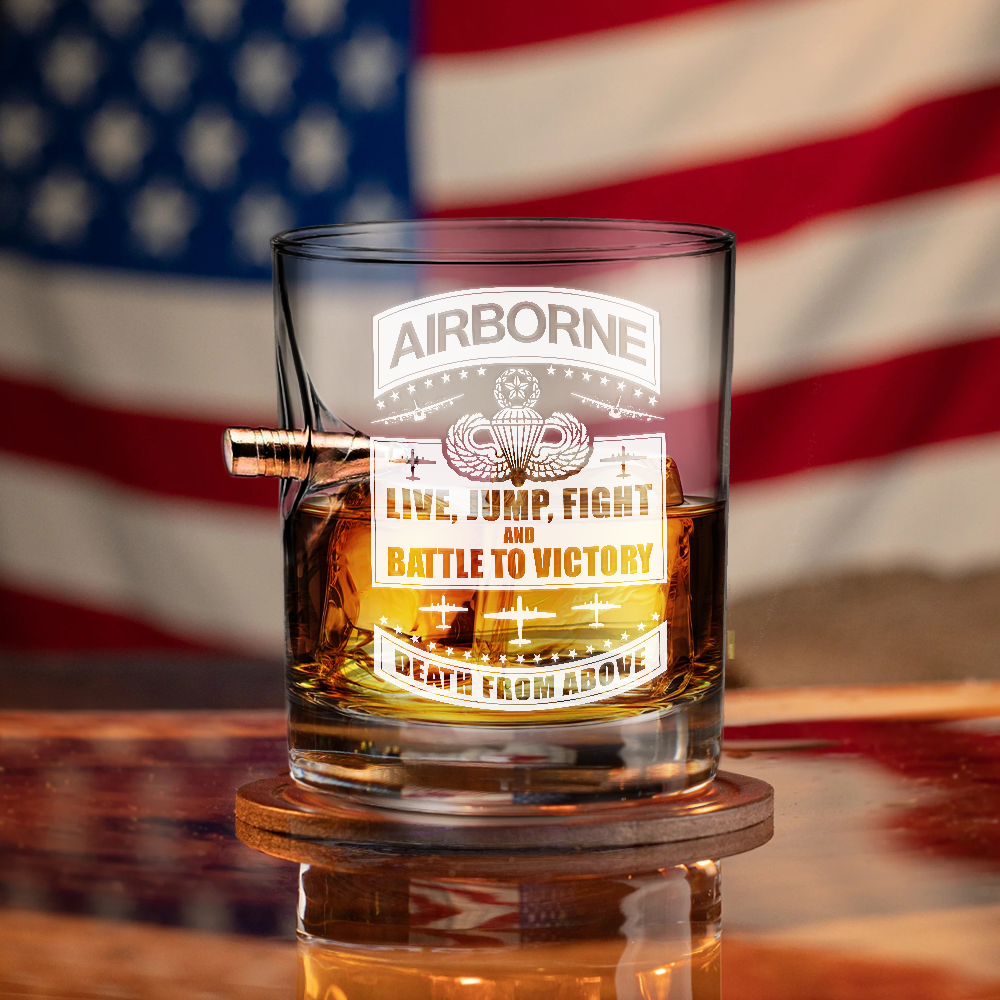 Master Wings Airborne Death From Above Bullet Whiskey Glass