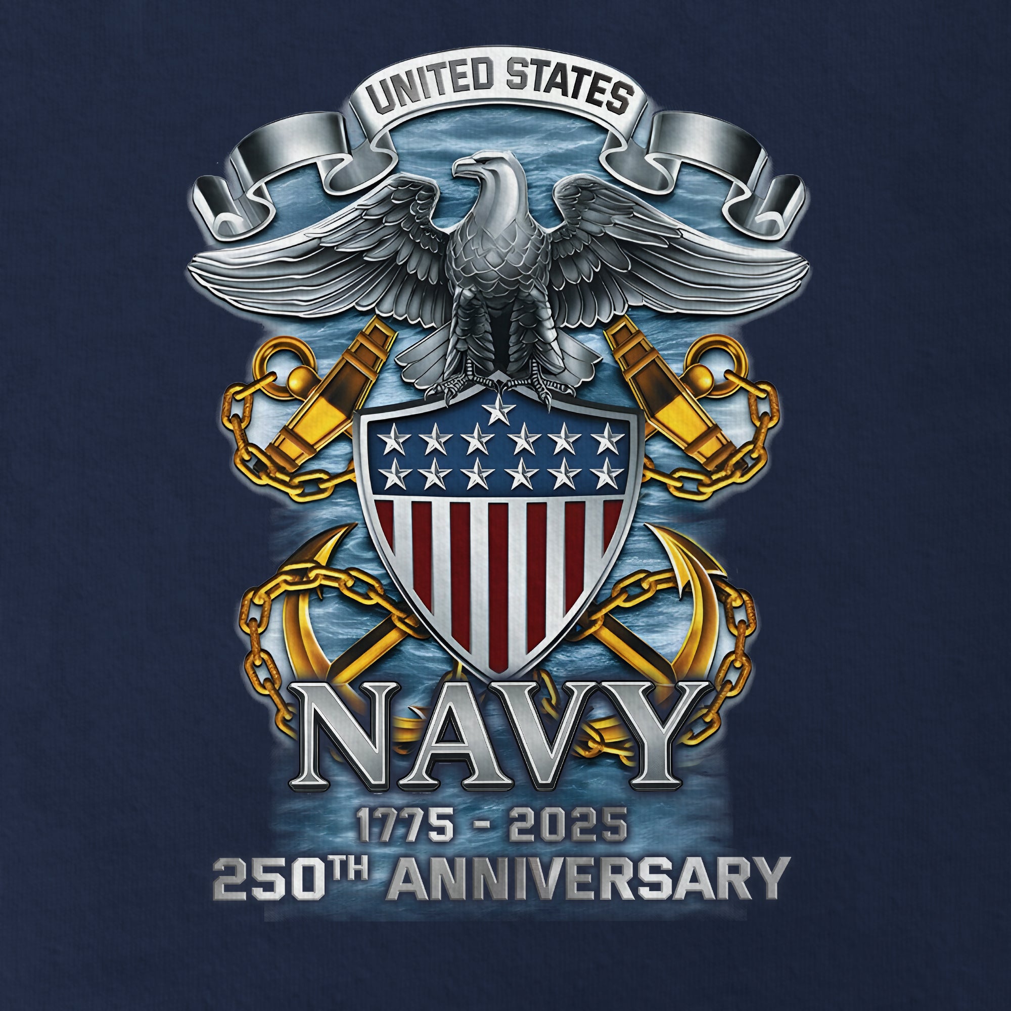 Navy 250th Anniversary Raglan Zip Polo Shirt