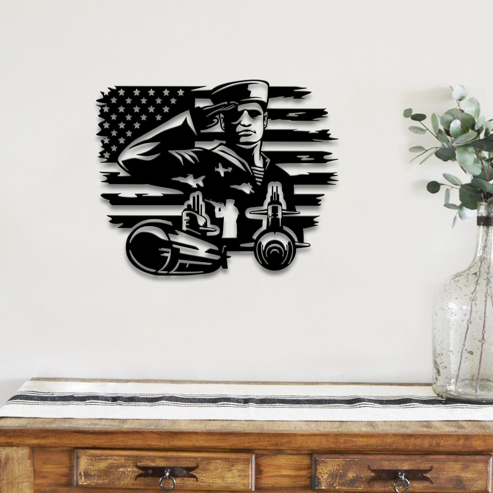 Navy Submarine Metal Sign Wall Art