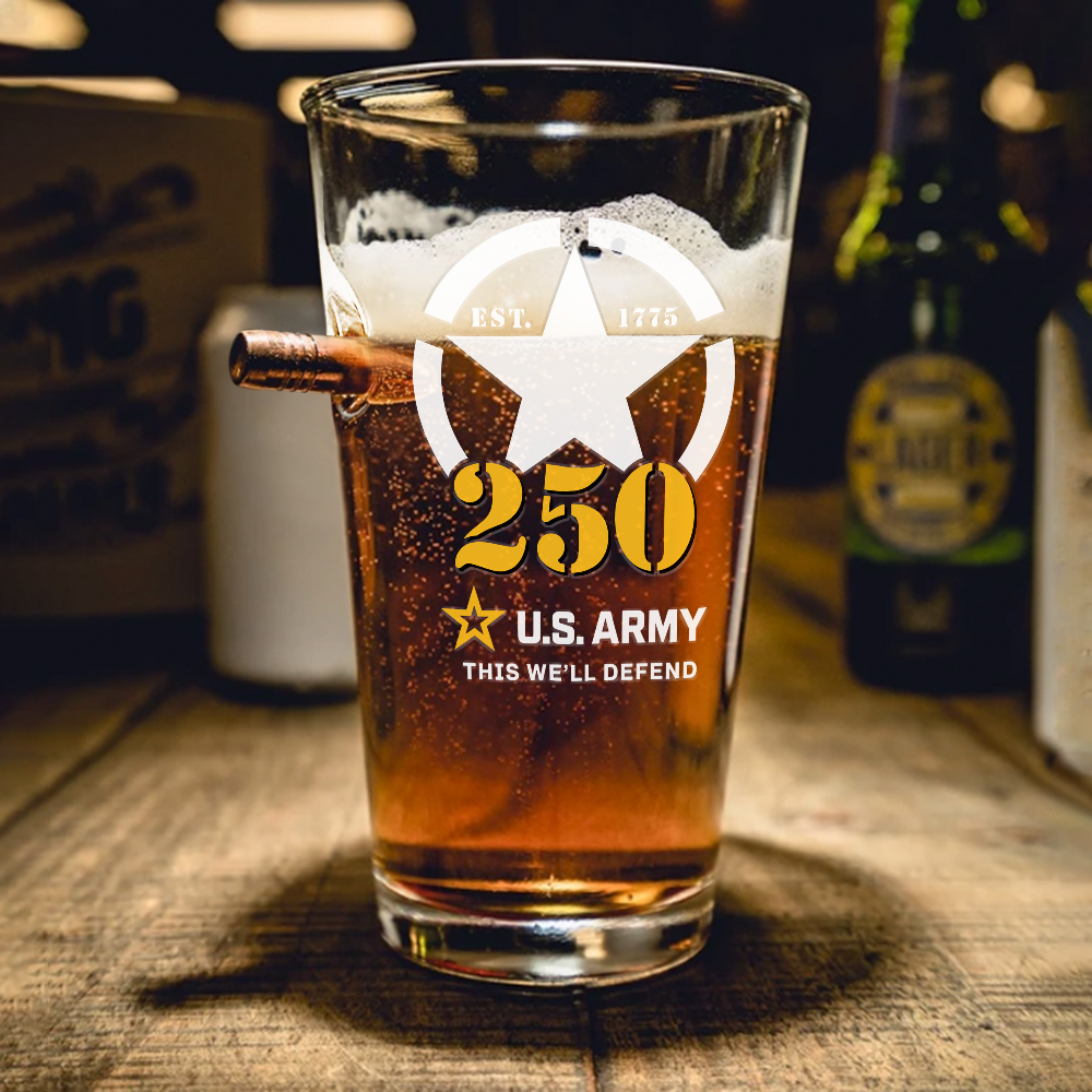 Army 250th Anniversary Bullet Pint Glass