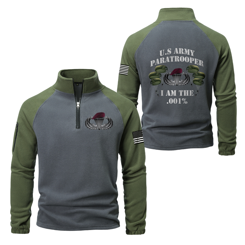 Paratrooper I Am The .001% Half-Zip Raglan Sweatshirt