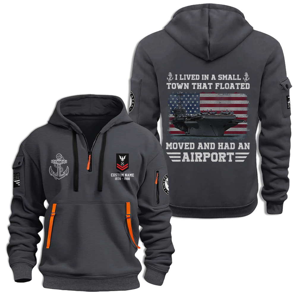 Personalizable I Lived In A Small Town That Floated Quarter Zip Hoodie