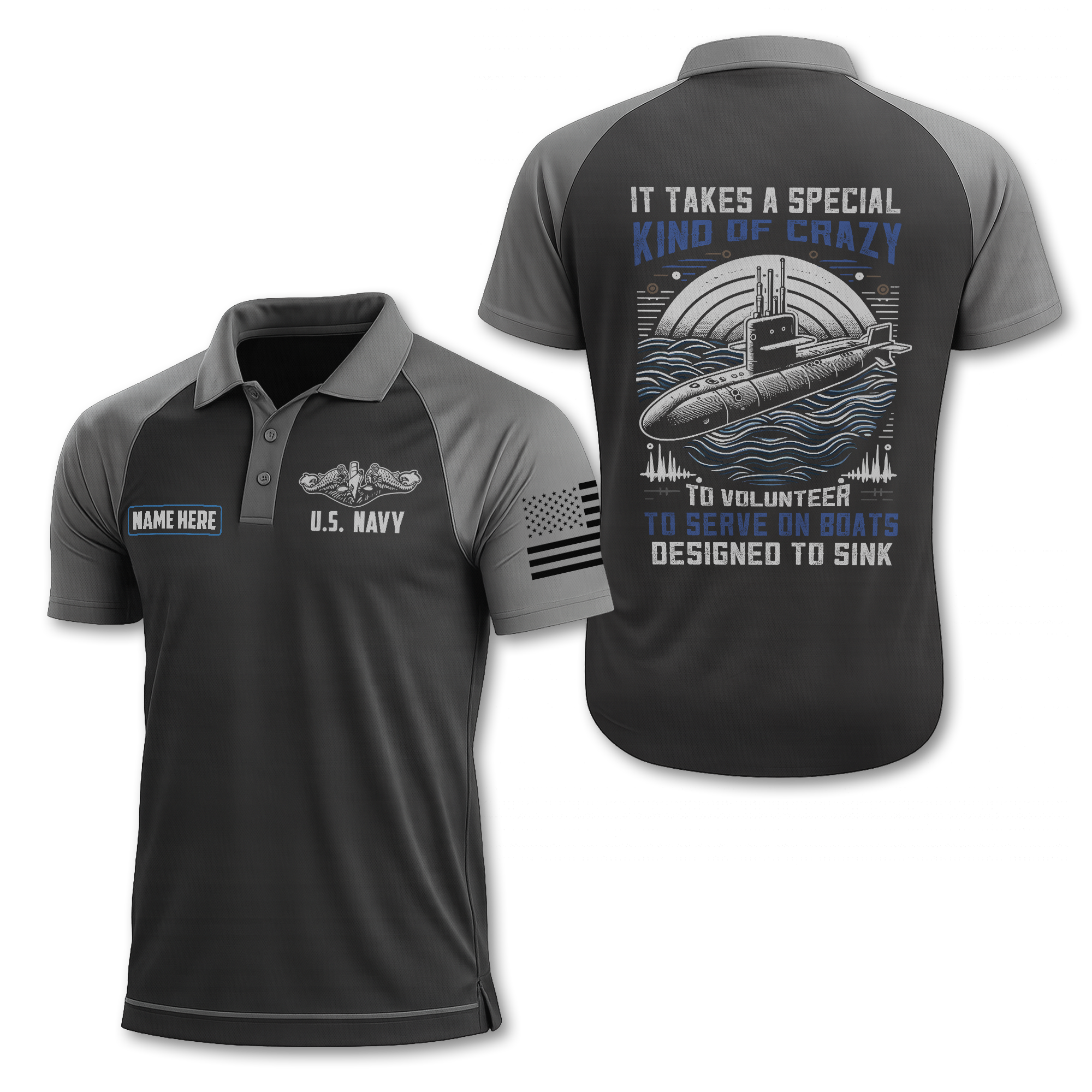 Navy Submarine Polo Shirt
