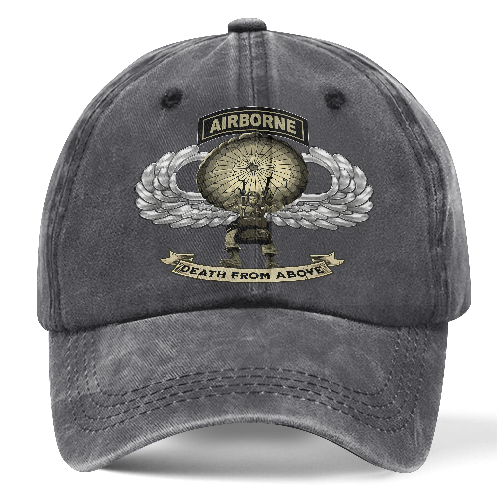 Personalizable Airborne Death From Above Washed Cap