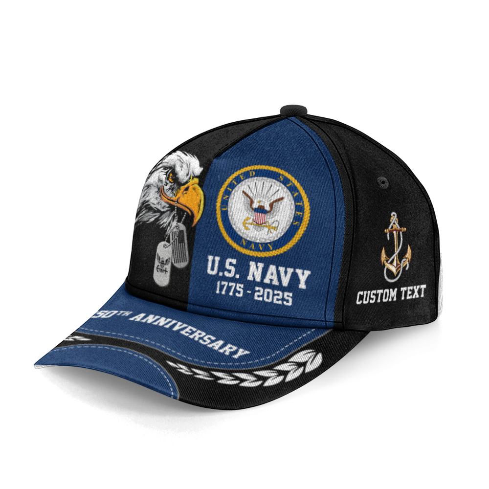 Personalizable Navy 250th Anniversary Classic Cap