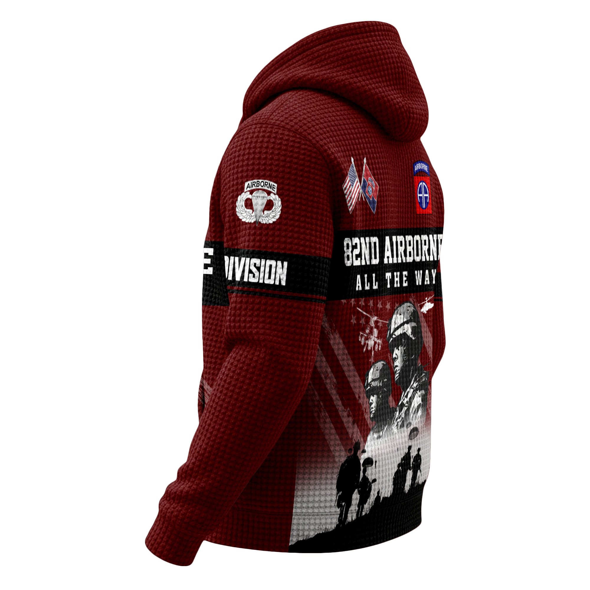 82nd Airborne Division Quarter Zip Waffle Hoodie