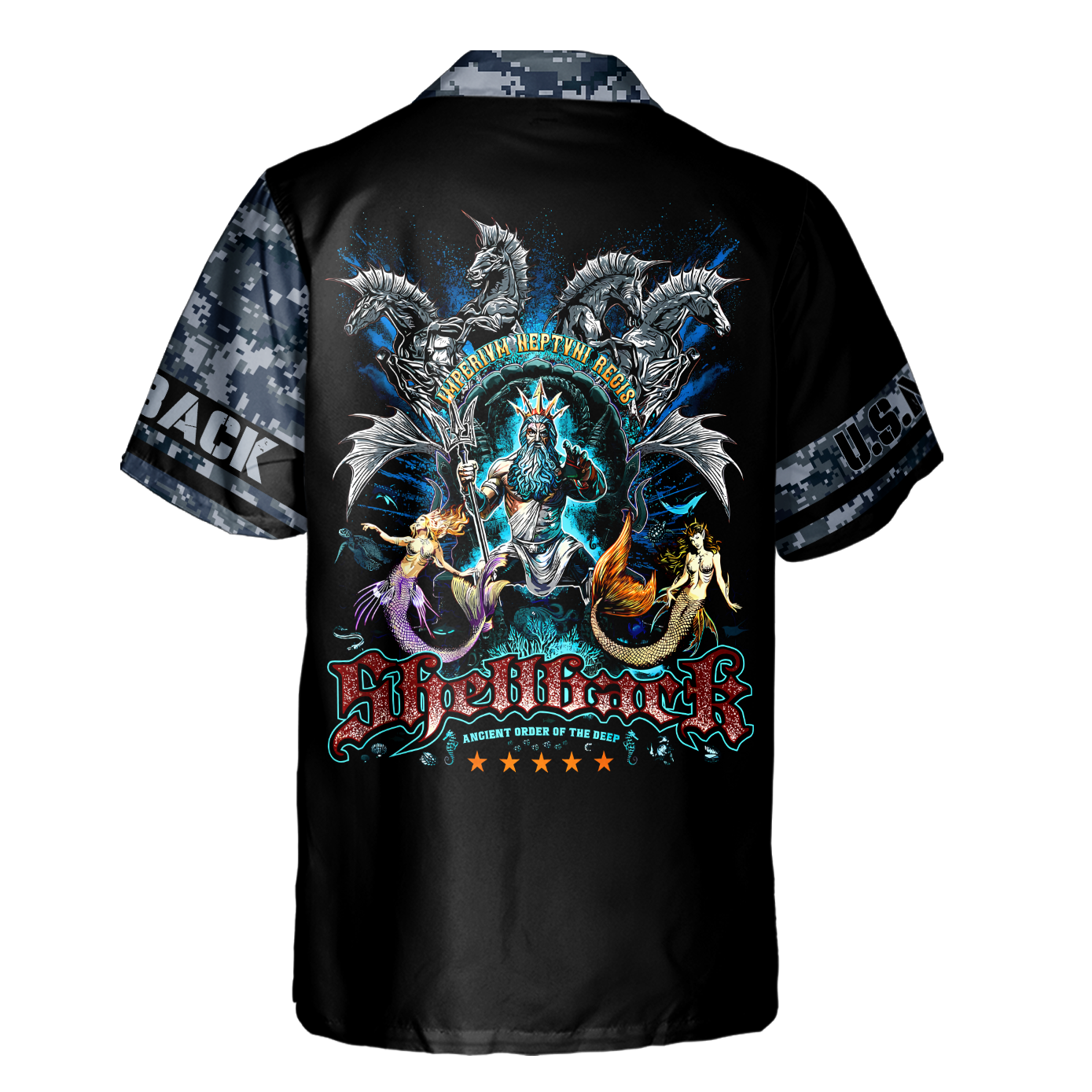 Shellback Ancient Order Of The Deep Cuban Shirt