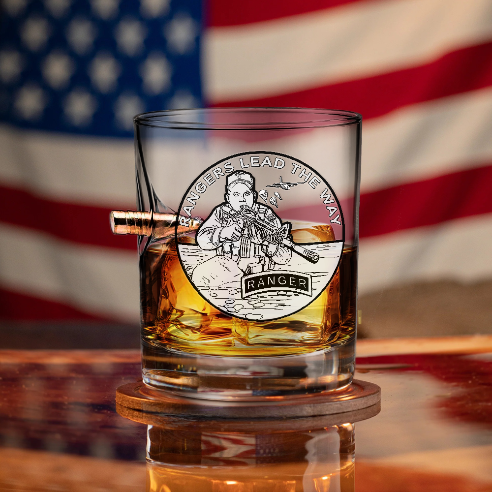 Rangers Lead The Way Bullet Whiskey Glass